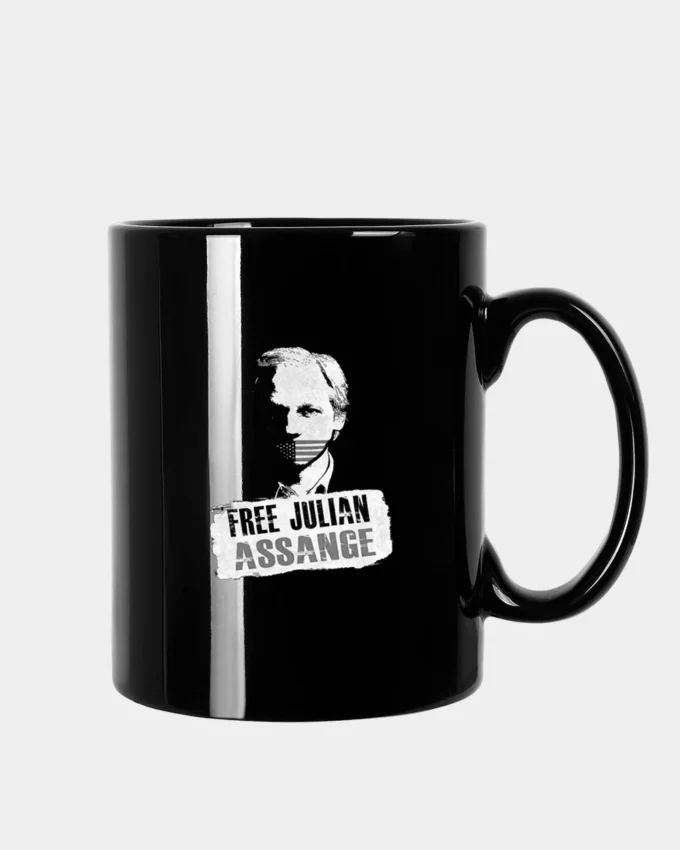 Free Assange Political Meme Coffee Mug Black