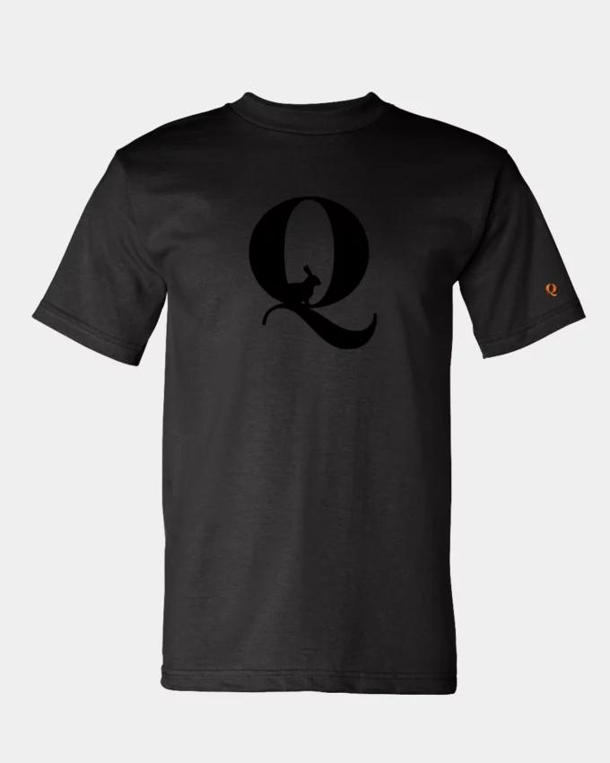 Q Rabbit Political Meme T Shirt Men's Black On Black