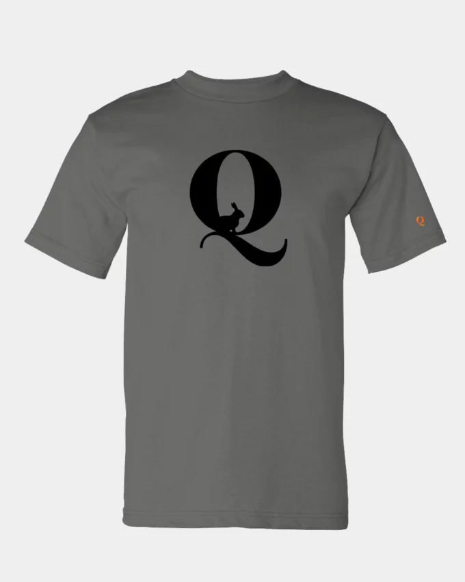 Q Rabbit Political Meme T Shirt Men's Black On Gray
