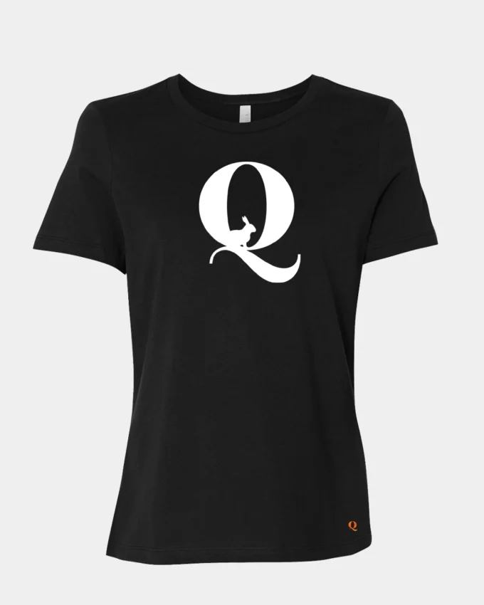 Q Rabbit Political Meme T Shirt Women's Black