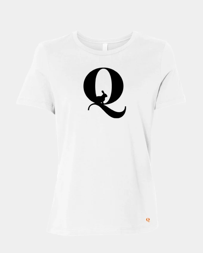 Q Rabbit Political Meme T Shirt Women's White