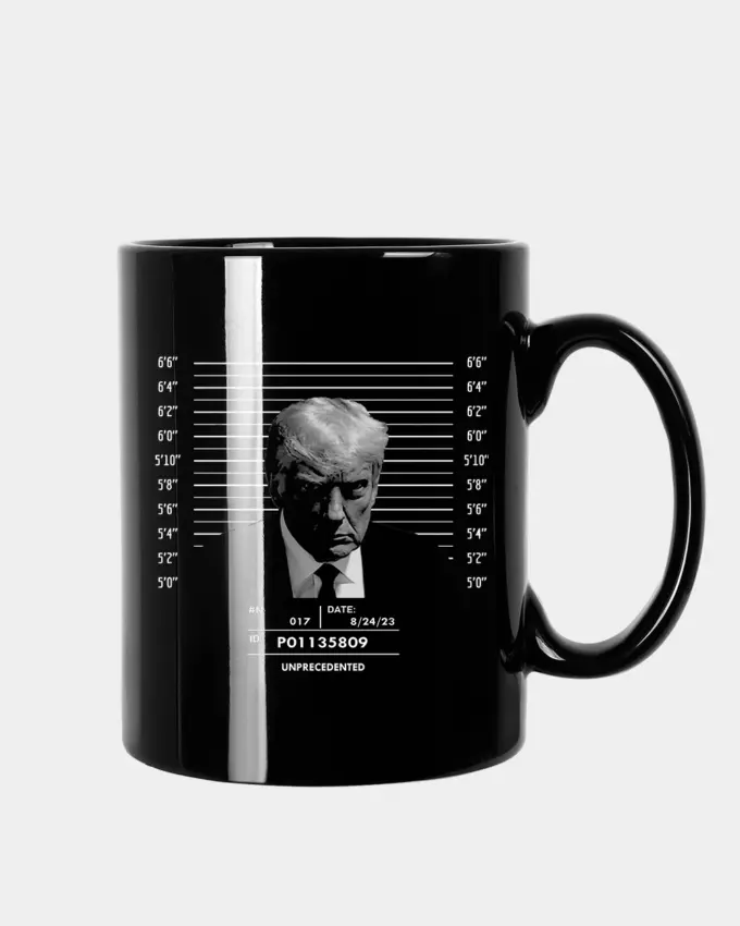 Trump Mugshot Political Meme Coffee Mug Black