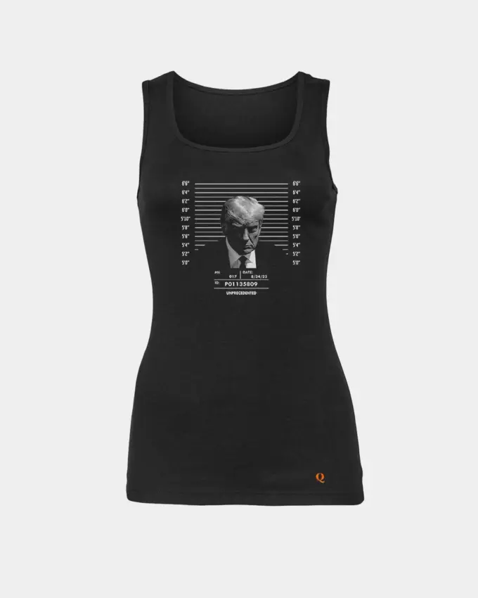 Trump Mugshot Political Meme Tank Top Made In America Black Women's