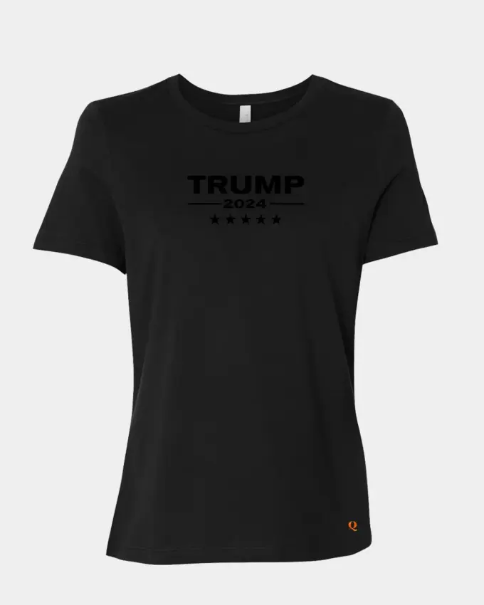 Trump 2024 Tee Shirt Black On Black Womens
