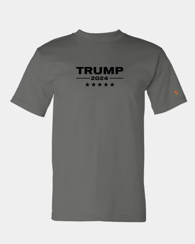 Trump 2024 Tee Shirt Black On Gray Mens